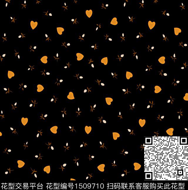 几何小碎花爱心数码印花华亿平台下载（图片编号: 1509710） - 瓦栏（Walan）