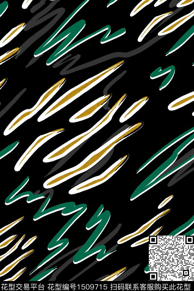 线条几何大牌风数码印花华亿平台下载（图片编号: 1509715） - 瓦栏（Walan）