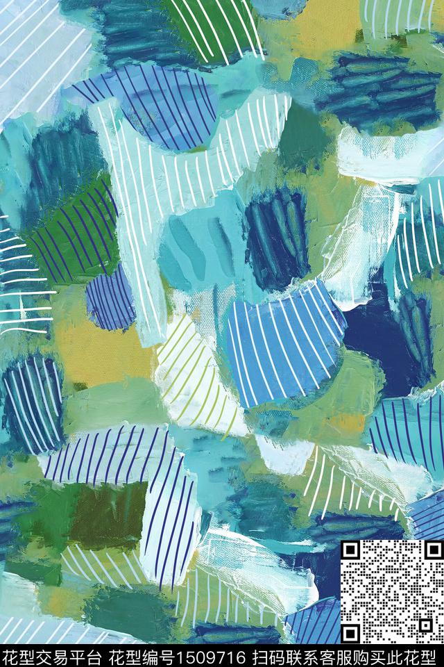 肌理大牌风抽象数码印花华亿平台下载（图片编号: 1509716） - 瓦栏（Walan）