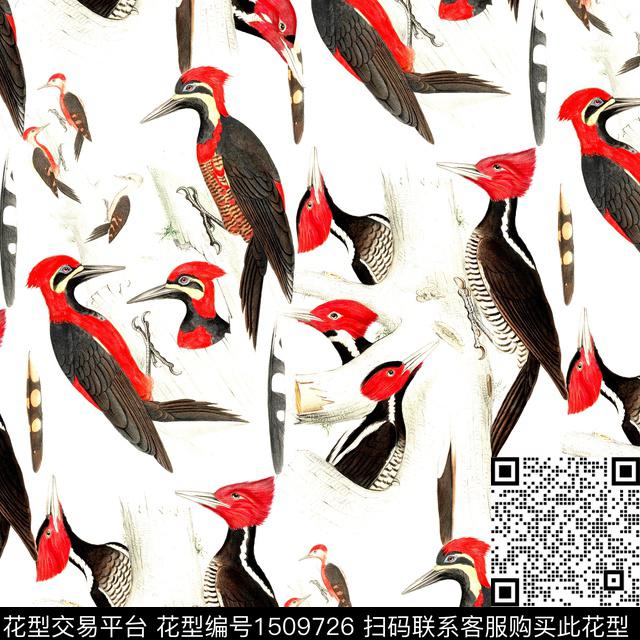 鸟小碎花素雅数码印花华亿平台下载（图片编号: 1509726） - 瓦栏（Walan）