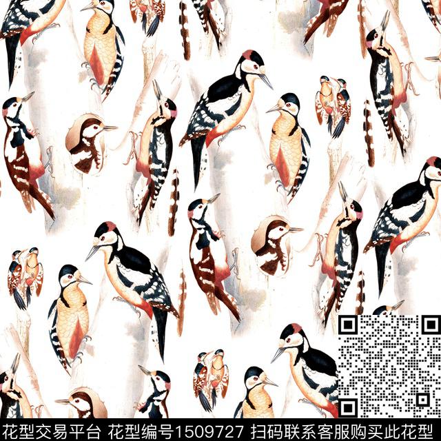 鸟小碎花素雅数码印花华亿平台下载（图片编号: 1509727） - 瓦栏（Walan）