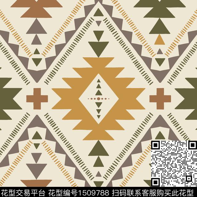 民族风波西米亚国外数码印花华亿平台下载（图片编号: 1509788） - 瓦栏（Walan）