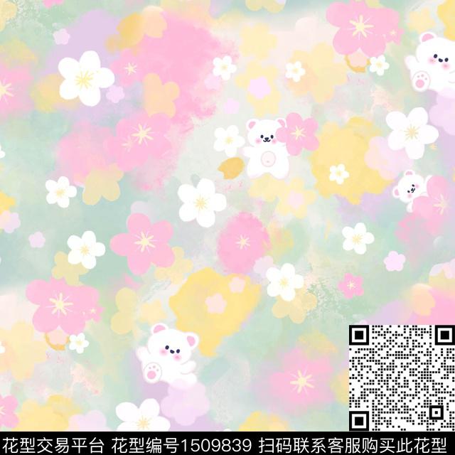 萌宠小兔子卡通数码印花华亿平台下载（图片编号: 1509839） - 瓦栏（Walan）