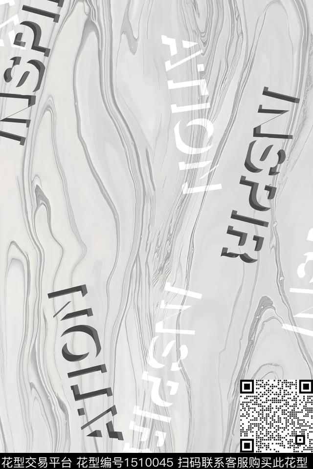 字母肌理男装数码印花华亿平台下载（图片编号: 1510045） - 瓦栏（Walan）