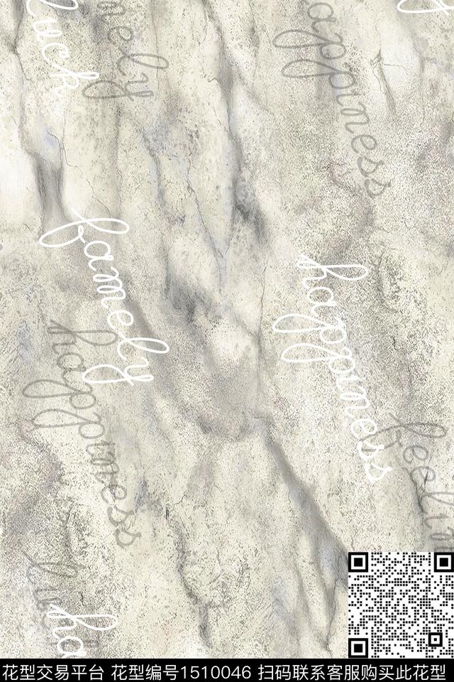 字母肌理男装数码印花华亿平台下载（图片编号: 1510046） - 瓦栏（Walan）