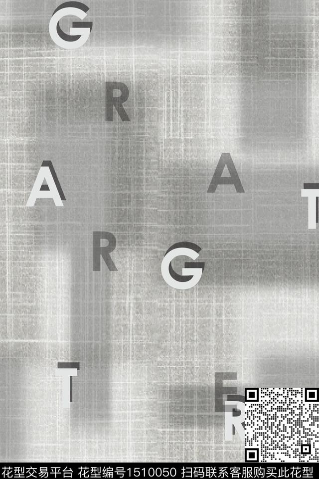 字母肌理男装数码印花华亿平台下载（图片编号: 1510050） - 瓦栏（Walan）