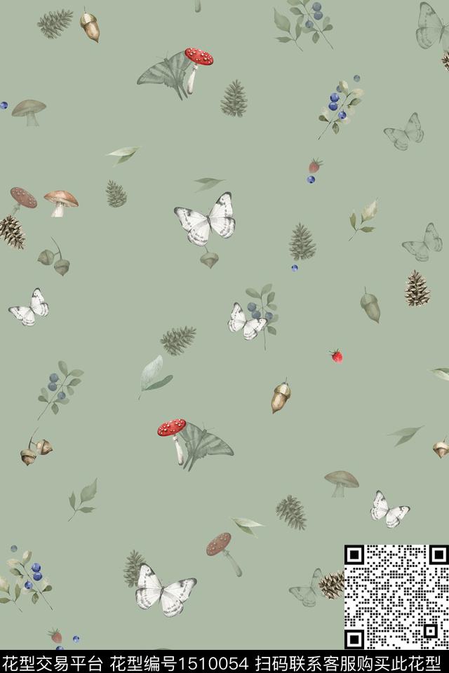 花卉大牌风小清新数码印花华亿平台下载（图片编号: 1510054） - 瓦栏（Walan）