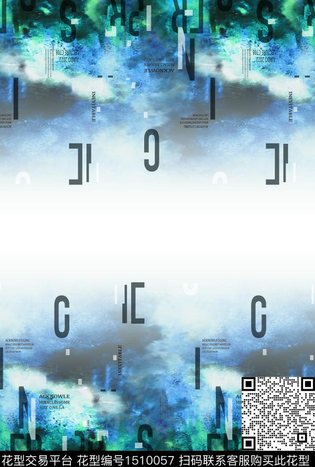 字母趋势华亿平台抽象男装数码印花华亿平台下载（图片编号: 1510057） - 瓦栏（Walan）