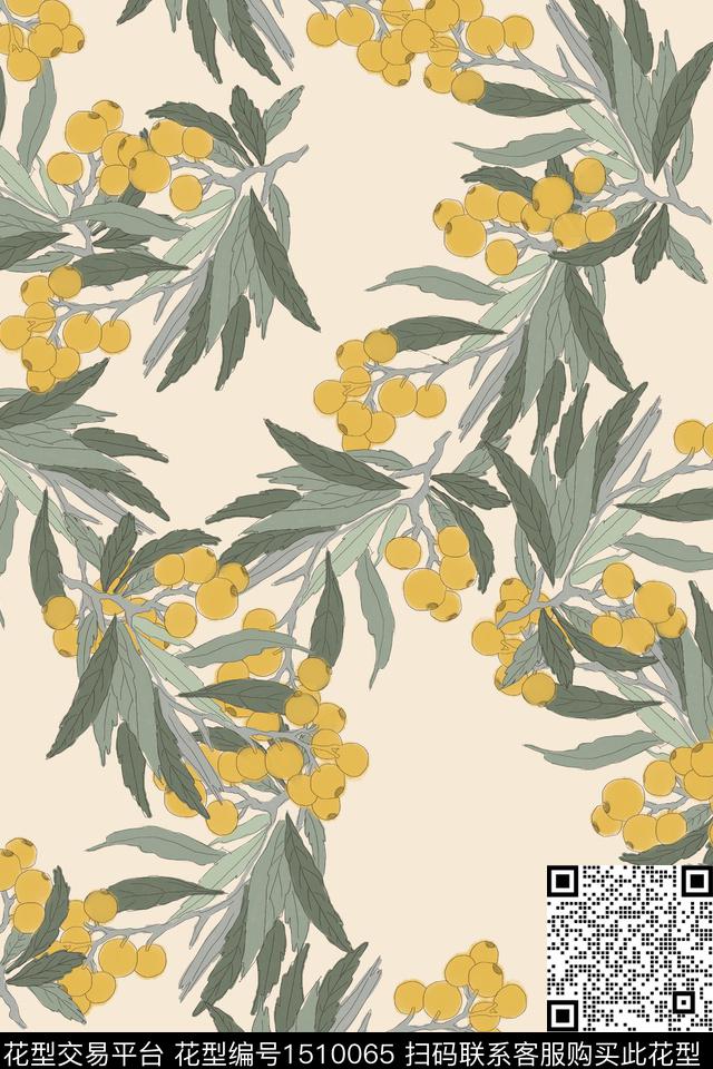 绿植树叶连衣裙大牌风数码印花华亿平台下载（图片编号: 1510065） - 瓦栏（Walan）