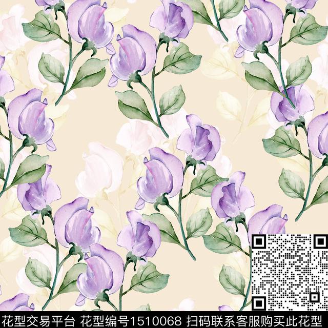 绿植树叶连衣裙大牌风数码印花华亿平台下载（图片编号: 1510068） - 瓦栏（Walan）