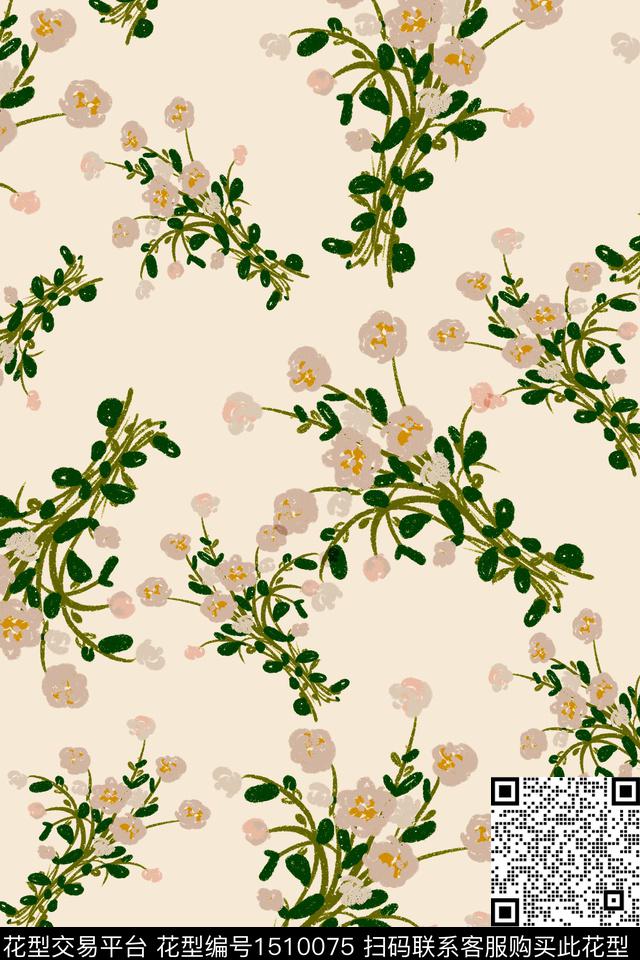 绿植树叶连衣裙大牌风数码印花华亿平台下载（图片编号: 1510075） - 瓦栏（Walan）