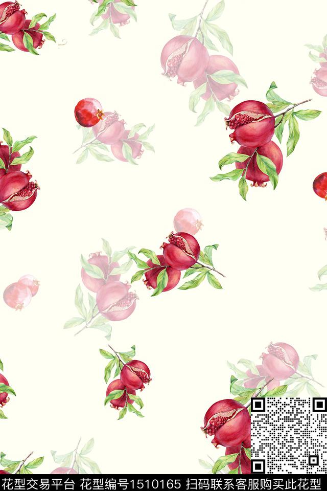 水果小清新真丝数码印花华亿平台下载（图片编号: 1510165） - 瓦栏（Walan）
