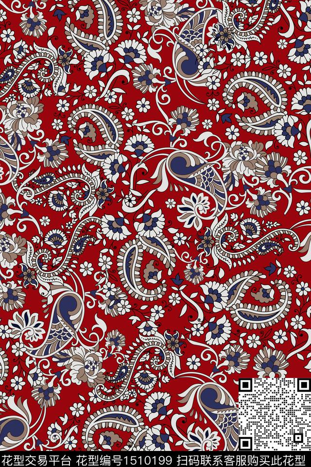 佩斯利民族风花纹小碎花传统印花华亿平台下载（图片编号: 1510199） - 瓦栏（Walan）