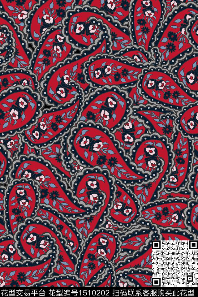 女装佩斯利民族风数码印花华亿平台下载（图片编号: 1510202） - 瓦栏（Walan）
