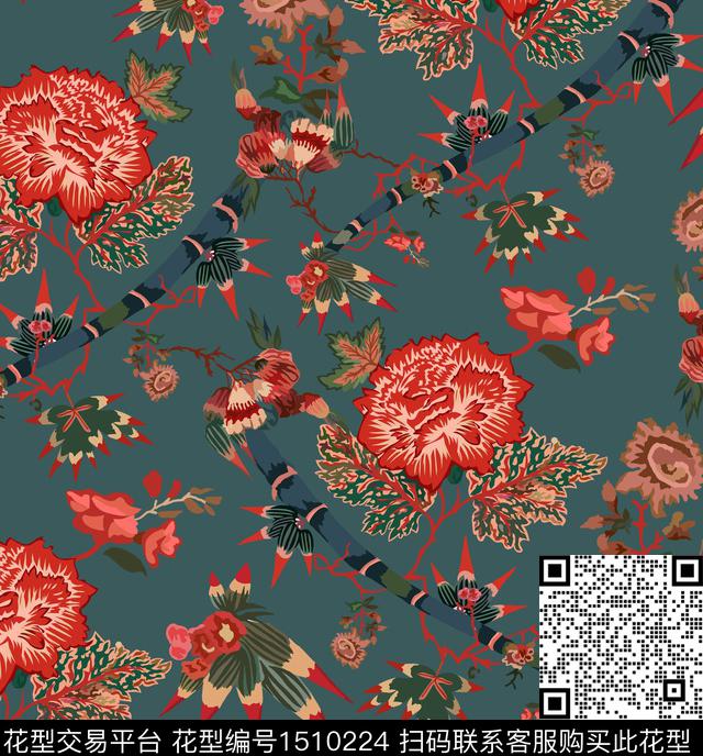 香云纱真丝中老年数码印花华亿平台下载（图片编号: 1510224） - 瓦栏（Walan）