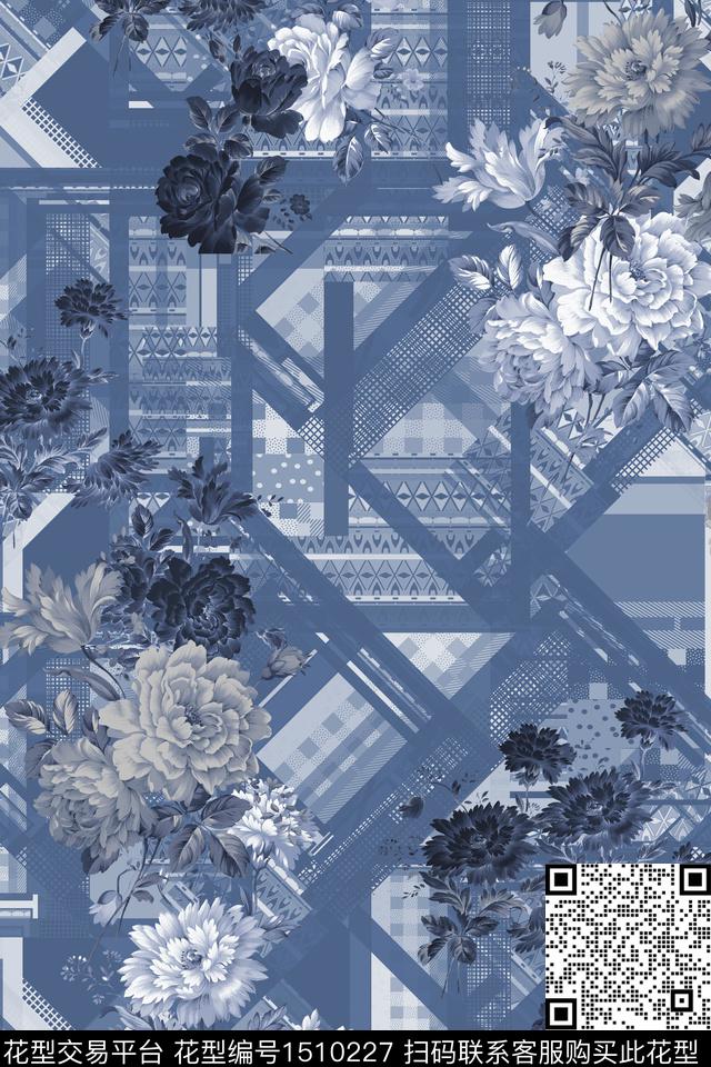 民族风大牌风抽象数码印花华亿平台下载（图片编号: 1510227） - 瓦栏（Walan）