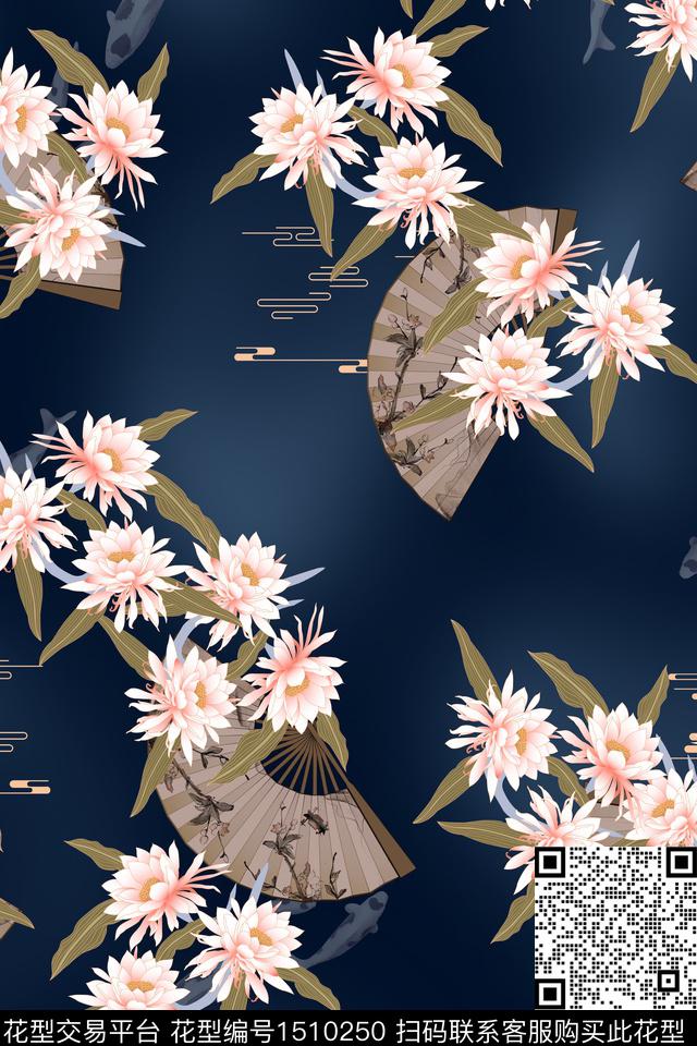 绿植树叶连衣裙大牌风数码印花华亿平台下载（图片编号: 1510250） - 瓦栏（Walan）