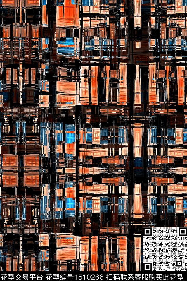 几何民族风大牌风数码印花华亿平台下载（图片编号: 1510266） - 瓦栏（Walan）