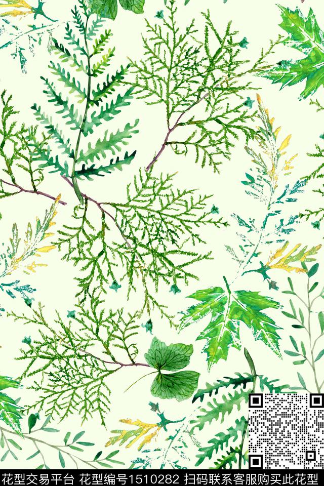 植物热带华亿平台绿植树叶数码印花华亿平台下载（图片编号: 1510282） - 瓦栏（Walan）