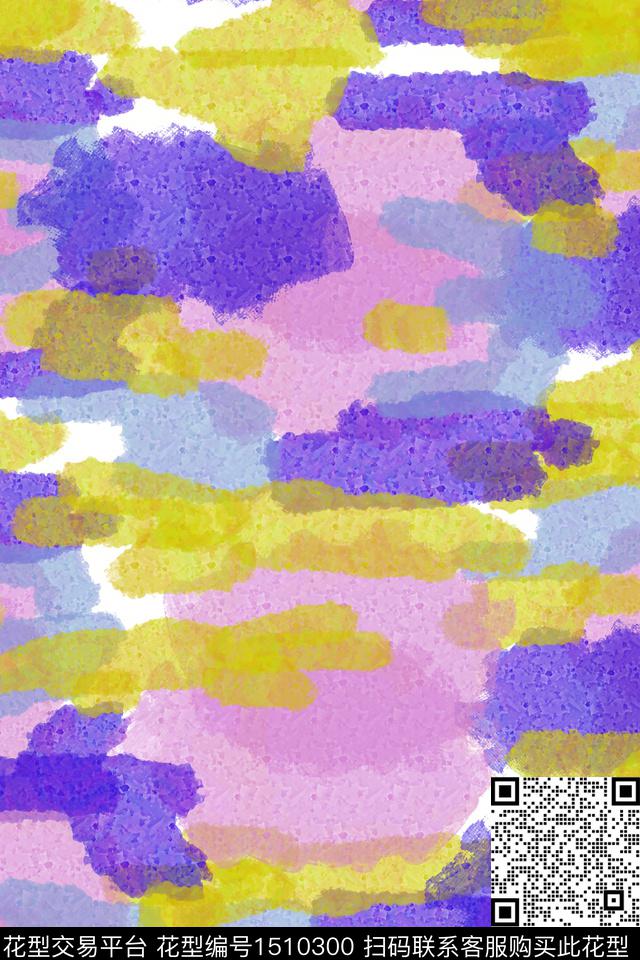 时尚手绘肌理抽象笔触数码印花华亿平台下载（图片编号: 1510300） - 瓦栏（Walan）