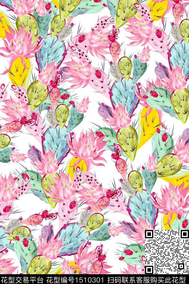 女装花卉大牌风数码印花华亿平台下载（图片编号: 1510301） - 瓦栏（Walan）