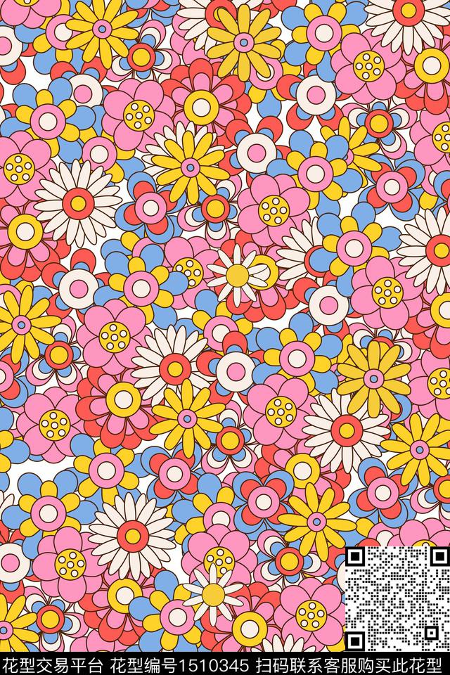 女装花卉大牌风数码印花华亿平台下载（图片编号: 1510345） - 瓦栏（Walan）