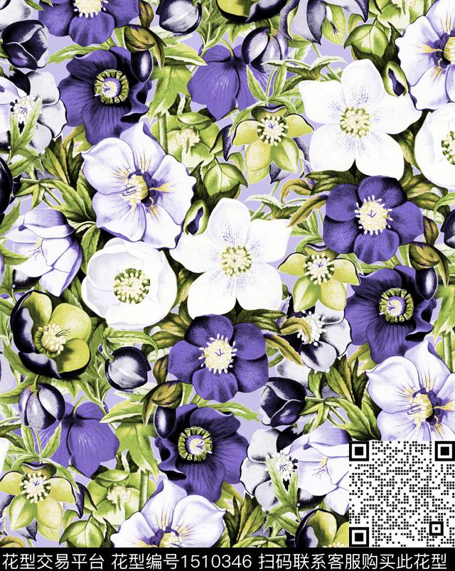 玫瑰花月季花2023春夏数码印花华亿平台下载（图片编号: 1510346） - 瓦栏（Walan）