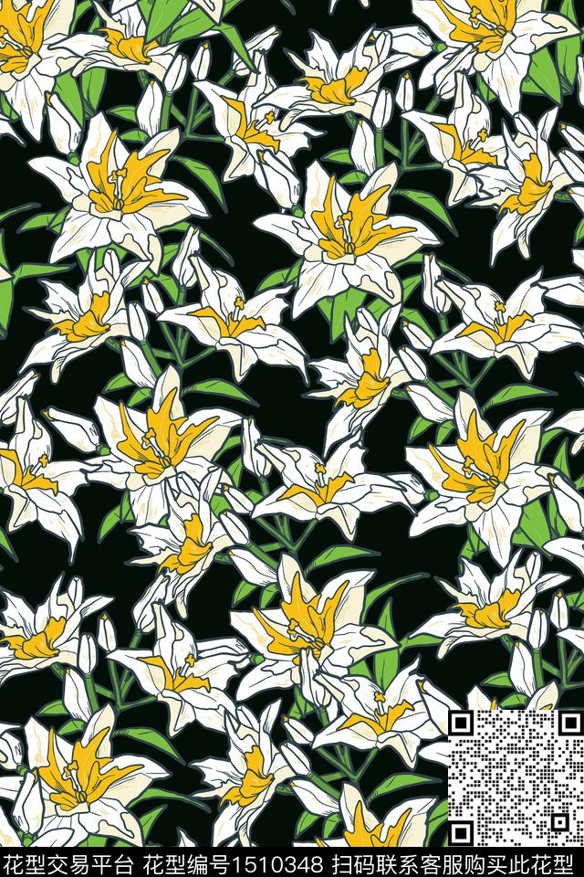 女装花卉大牌风数码印花华亿平台下载（图片编号: 1510348） - 瓦栏（Walan）