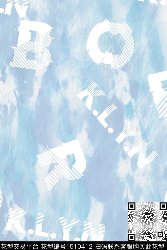 字母肌理男装数码印花华亿平台下载（图片编号: 1510412） - 瓦栏（Walan）