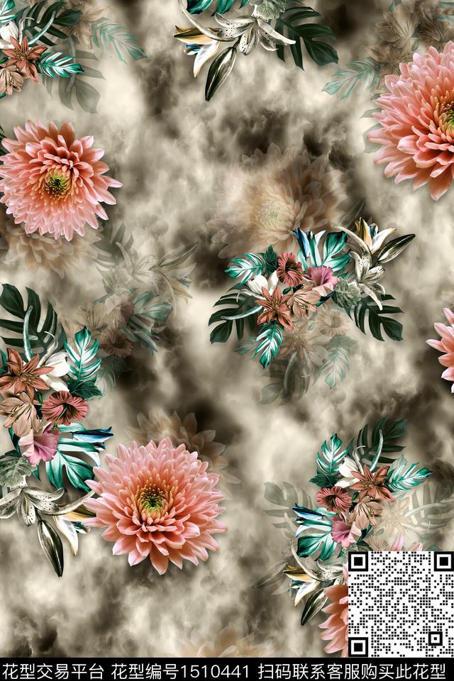 花卉大牌风照片花卉数码印花华亿平台下载（图片编号: 1510441） - 瓦栏（Walan）