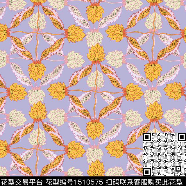 民族风花卉大牌风传统印花华亿平台下载（图片编号: 1510575） - 瓦栏（Walan）