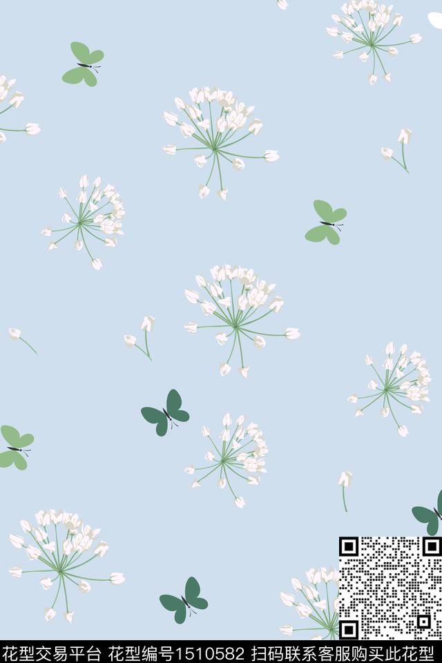 花卉小清新真丝数码印花华亿平台下载（图片编号: 1510582） - 瓦栏（Walan）