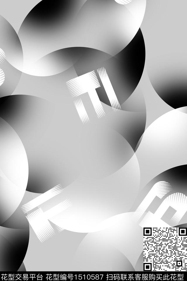 字母肌理男装数码印花华亿平台下载（图片编号: 1510587） - 瓦栏（Walan）