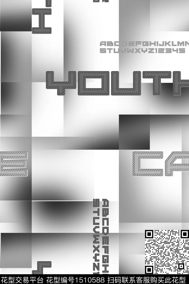 字母肌理男装数码印花华亿平台下载（图片编号: 1510588） - 瓦栏（Walan）