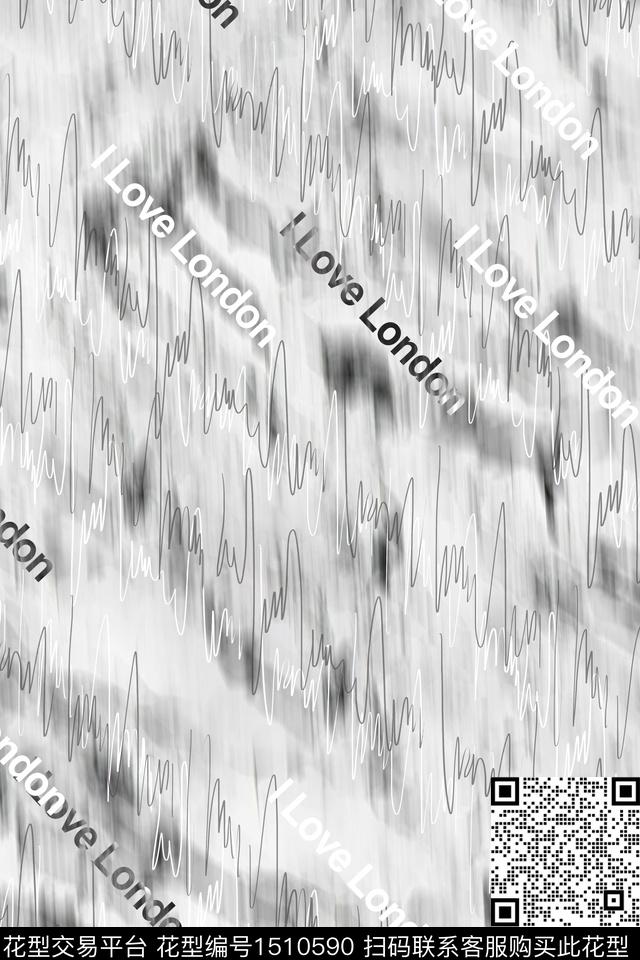 字母肌理男装数码印花华亿平台下载（图片编号: 1510590） - 瓦栏（Walan）