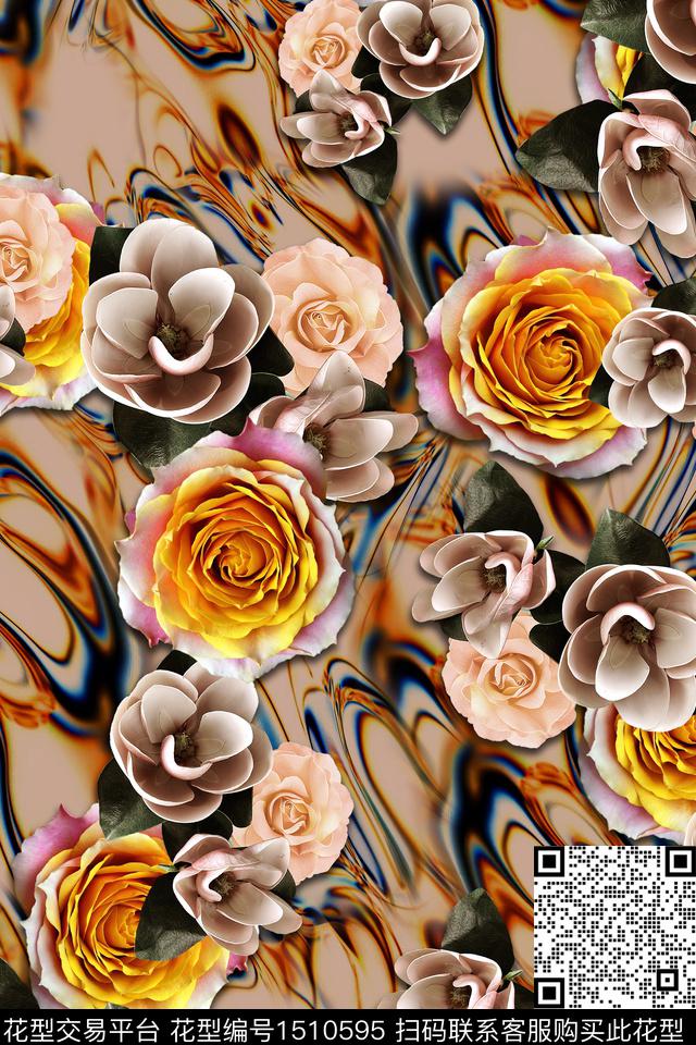 照片花卉花卉大牌风数码印花华亿平台下载（图片编号: 1510595） - 瓦栏（Walan）