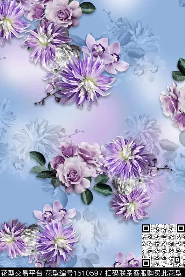 照片花卉花卉大牌风数码印花华亿平台下载（图片编号: 1510597） - 瓦栏（Walan）
