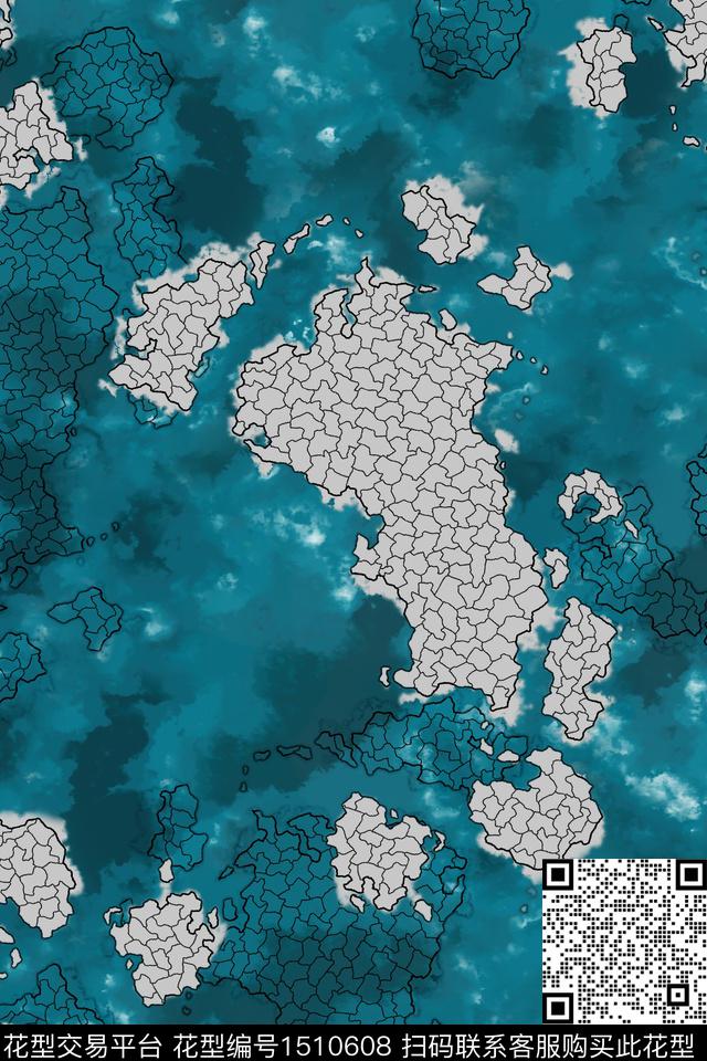 男装抽象连续数码印花华亿平台下载（图片编号: 1510608） - 瓦栏（Walan）
