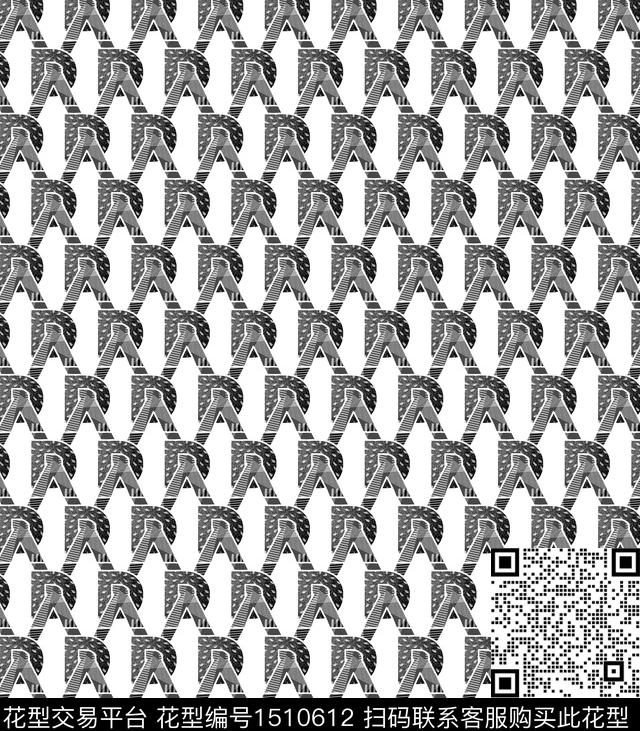 字母几何大牌风数码印花华亿平台下载（图片编号: 1510612） - 瓦栏（Walan）