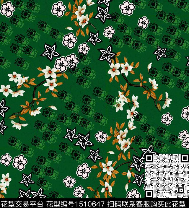连衣裙女装花卉数码印花华亿平台下载（图片编号: 1510647） - 瓦栏（Walan）