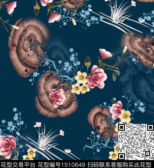 女装花卉中国风传统印花华亿平台下载（图片编号: 1510649） - 瓦栏（Walan）