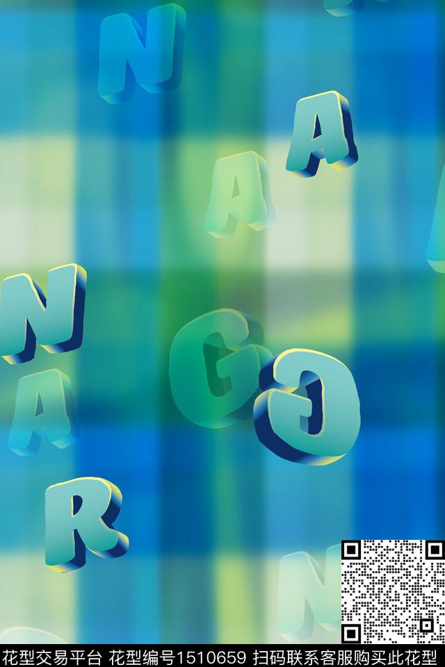 字母肌理男装数码印花华亿平台下载（图片编号: 1510659） - 瓦栏（Walan）