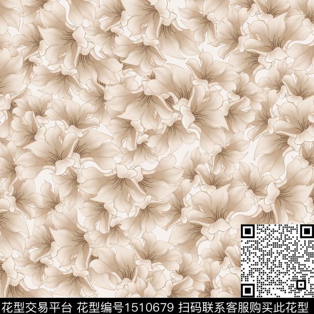 连衣裙女装花卉数码印花华亿平台下载（图片编号: 1510679） - 瓦栏（Walan）