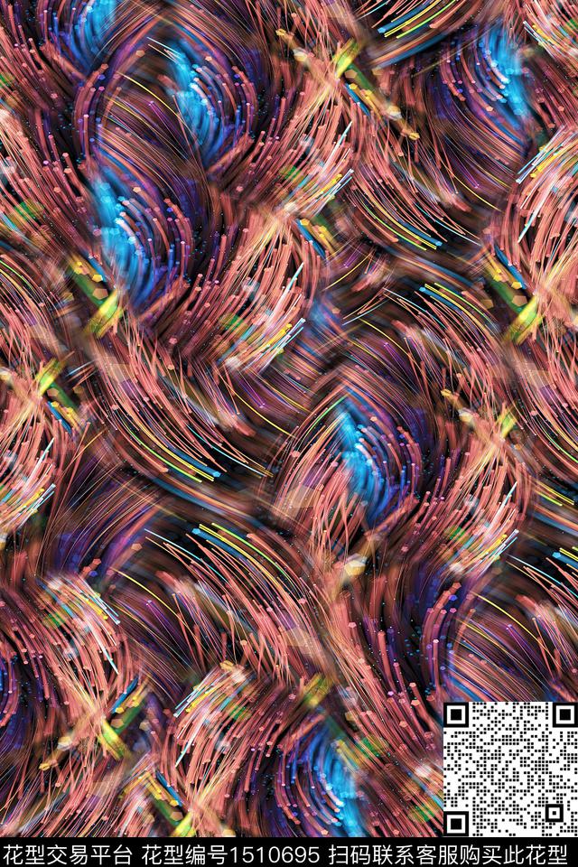 几何抽象中国风数码印花华亿平台下载（图片编号: 1510695） - 瓦栏（Walan）