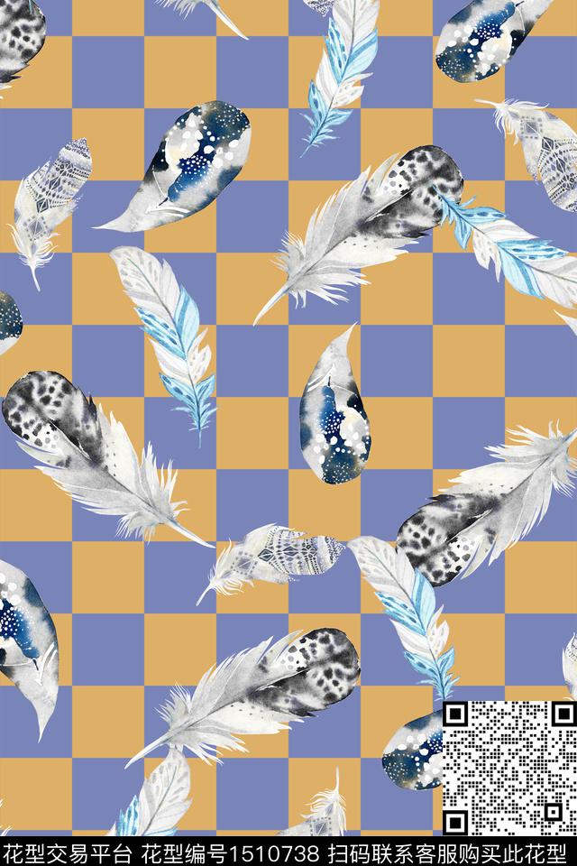 水彩几何民族风数码印花华亿平台下载（图片编号: 1510738） - 瓦栏（Walan）