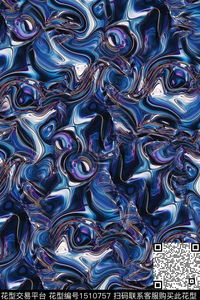 几何抽象中国风数码印花华亿平台下载（图片编号: 1510757） - 瓦栏（Walan）