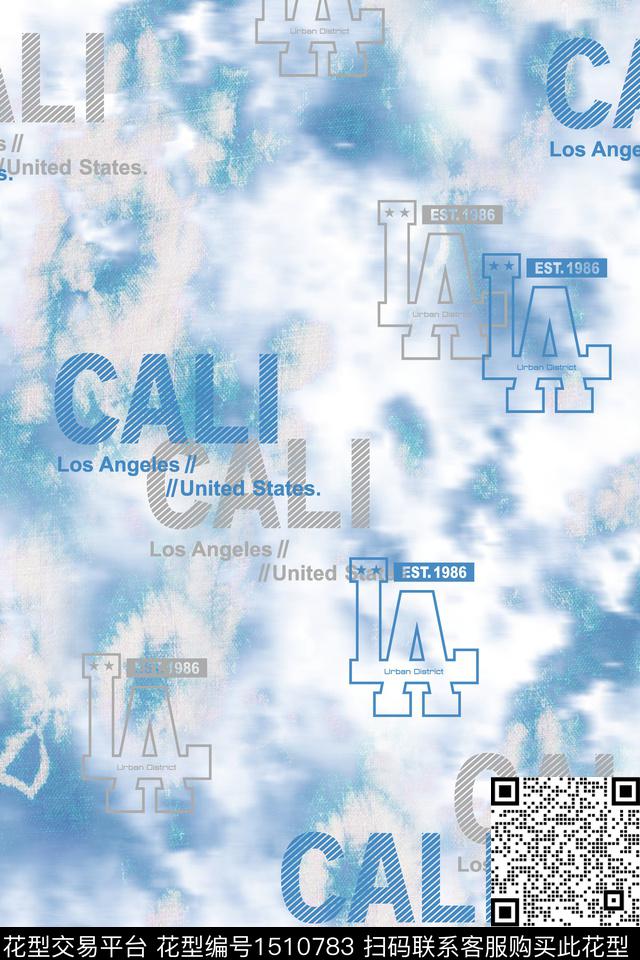 字母肌理男装数码印花华亿平台下载（图片编号: 1510783） - 瓦栏（Walan）