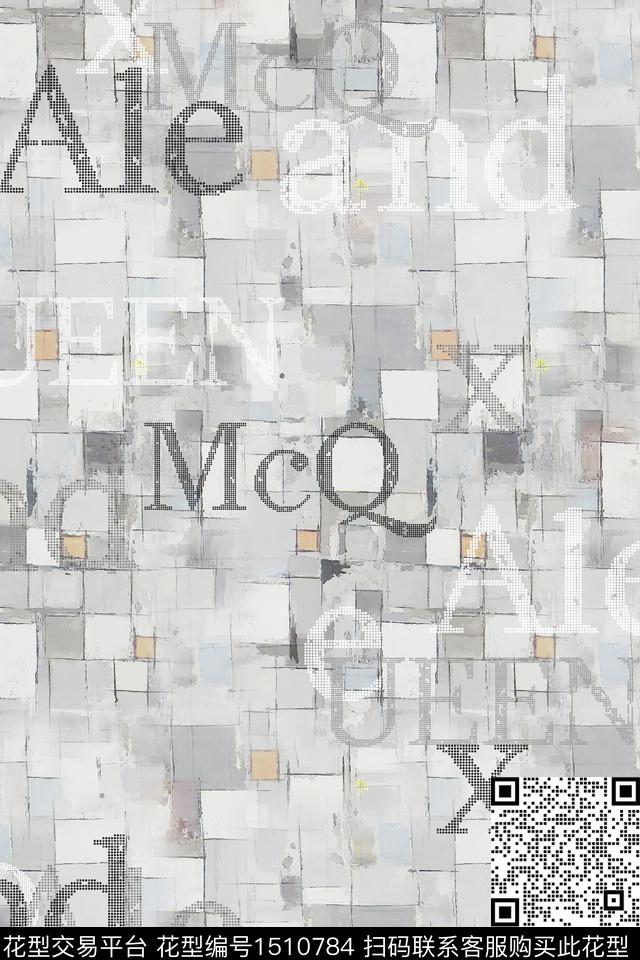 字母肌理男装数码印花华亿平台下载（图片编号: 1510784） - 瓦栏（Walan）