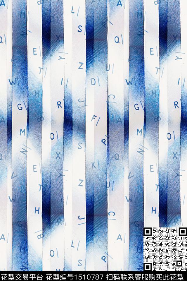 字母肌理男装数码印花华亿平台下载（图片编号: 1510787） - 瓦栏（Walan）