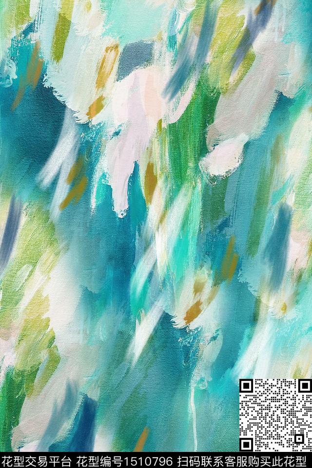 肌理抽象花卉小清新数码印花华亿平台下载（图片编号: 1510796） - 瓦栏（Walan）